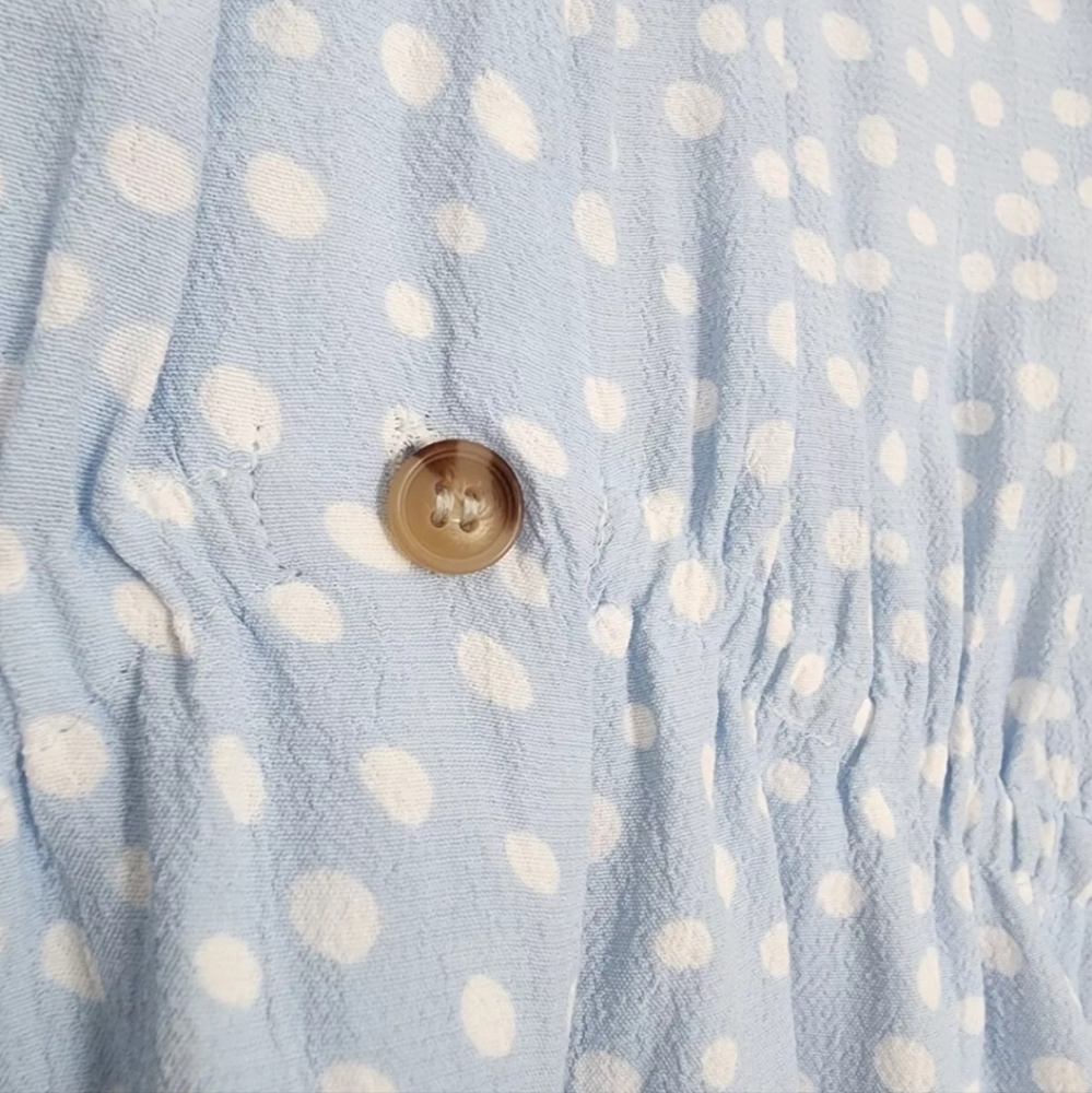 ZARA GIRLS BLUE WHITE POLKA DOT ELASTIC WAIST LIGHT DRESS SZ.8 - Picture 7 of 10